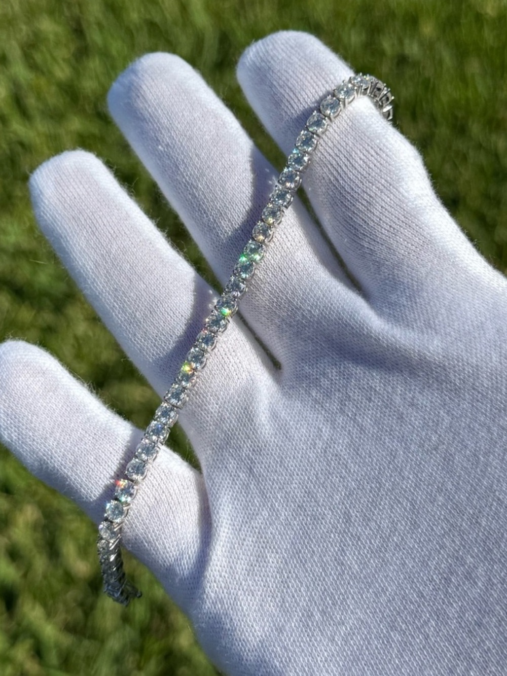 925 Silver, 11.7CTW Moissanite Tennis Bracelet